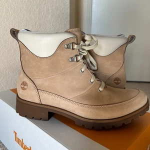Timberland Womens 9.5 M Ellendale Mid Lace Up Boot Light Beige Nubuck - Picture 1 of 14