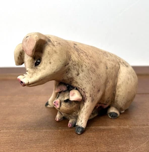 LC Colibri Italy Signed Folk Art Pig Piglet Resin Sculpture Figurine, Vintage - Picture 1 of 8