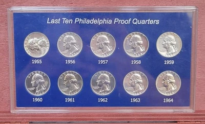 1955-1964 Last Ten Philadelphia Proof Quarters - Image 1 of 4
