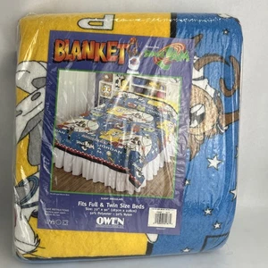 NOS Vintage 1996 Space Jam Blanket Warner Bros Michael Jordan & Looney Toons - Picture 1 of 6