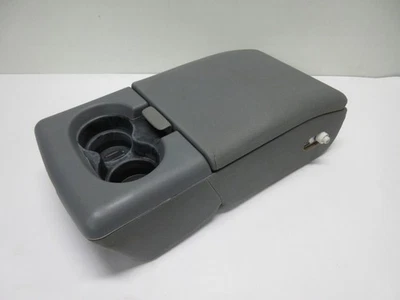 GRAY 04-08 Ford F-150 Jump Seat Center Console Armrest w/ 2 Cup Holder Cloth - Image 1 of 4