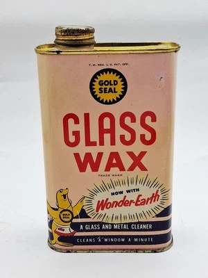 Limpiador de vidrio y metal vintage con cera dorada sellado descontinuado 1/2 completo freído Foto 1 de 4