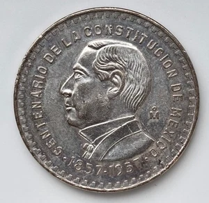 México 1 Peso 1957 100 Años Constitución Billion Km#458 - Imagen 1 de 2