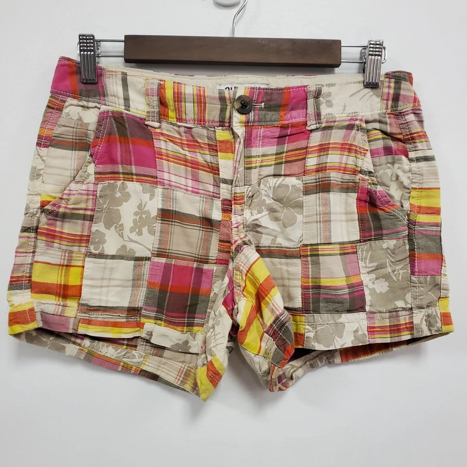 Pantalones Cortos Vintage Old Navy Para Mujer Y2K Madras Cuadros Retazos Talla 4 Preppy 90S Foto 1 de 4