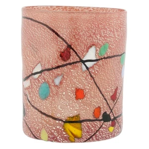 Glas Venedig Murano Glas Kandinsky Kunstmotiv Italienisch Tumbler Trinkglas - Bild 1 von 6