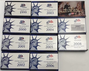 1999 - 2008 United States Mint Proof Sets- State Quarters & Coins with OGP & COA - Picture 1 of 22