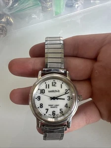 watch-it nachtlicht quarzuhr vintage silberfarben retro - Bild 1 von 3