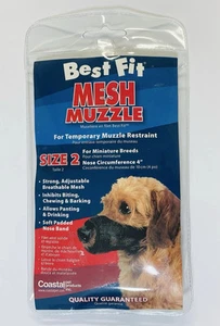 Coastal Pet Best Fit Mesh Dog Muzzle - Black, Size 2, Fits 4" Inch Snout, NEW - Picture 1 of 2