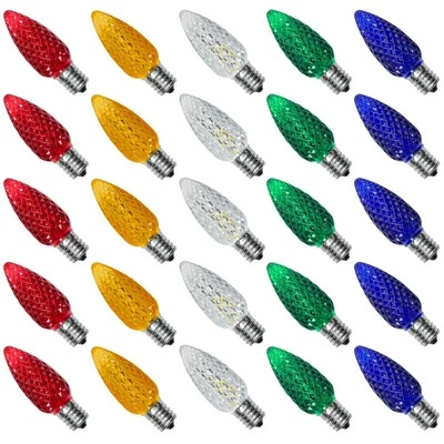 AUSTIN COAST 25PACK Multicolor C9 LED Christmas Lights Replacement Bulbs，Shatterproof & Wa...