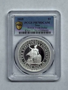 2018 Proof Silver 1oz, Niue $1, British East India Trade Dollar PCGS PR70DCAM - Picture 1 of 2