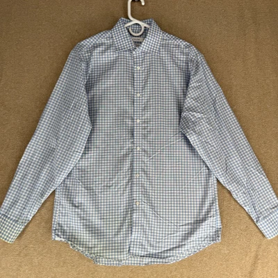 Calvin Klein Performance Men Size 16-34/35 Check Cotton Long Sleeve Dress Shirt - Image 1 of 4