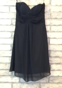 WHITE HOUSE NEGRO MERCADO TALLA 2 LBD Vestido sin tirantes Negro SEDOSO-Look-Overlay - Imagen 1 de 7