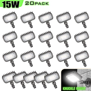 20 Pack 15W LED Flood Lights with Knuckle Mount Outdoor Garden Security Lighting - Picture 1 of 14
