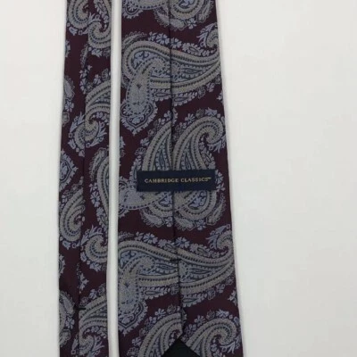 "Corbata de cuello Cambridge Classics azul borgoña tostado cachemira 100 % seda 59""" Foto 1 de 4