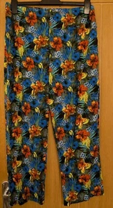 ASOS Reclaimed Vintage Floral Beach Holiday Trousers Size 14 Waist 30 inches - Picture 1 of 9