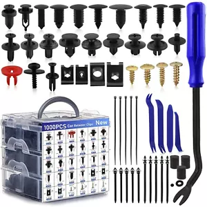 1000PCS Car Push Retainer Bumper Clip U Clip Screw Kit Panel Clips Metal Screw - Foto 1 di 7