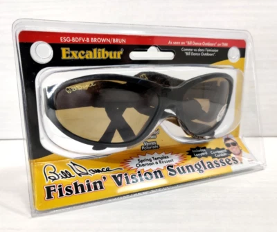 VTG Bill Dance Fishin' Vision Sunglasses Excalibur Polarized Brown Lenses NOS - Image 1 of 4