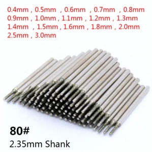 Dia 0.4mm to 3mm Diamond Coated 80# Grinding Drill Bit for Jewelry Glass Punch - Picture 1 of 5