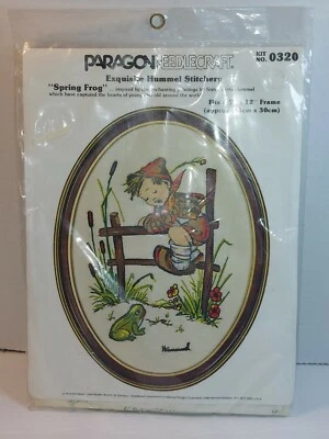 Crewel Stitchery Kit 0320 Paragon Needlecraft Hummel Spring Frog Vintage 1979  - Image 1 of 4