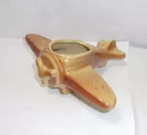 Vintage Fredericksburg Kunstkeramik WWII Flugzeug Pflanzgefäß Top! - Bild 1 von 12