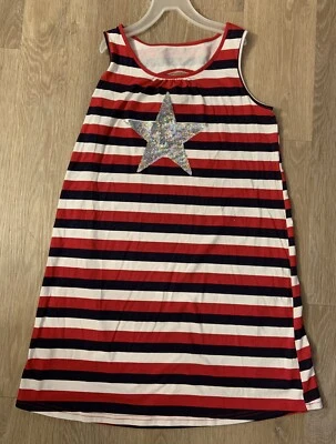 (NUEVO SIN ETIQUETAS) Vestido informal a rayas rojo, blanco y azul para niñas talla XL-14 Children’s Place Foto 1 de 4