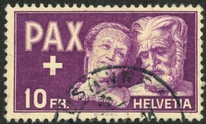 Switzerland #305 End of War in Europe 10Fr Postage Aged Couple Stamp 1945 Used - Picture 1 of 2
