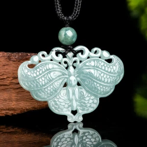 Colgante Mariposa de la Suerte para Mujer Jadeíta Verde 100% Natural Grado A - Imagen 1 de 7