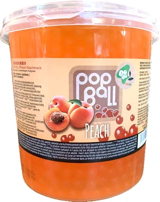 Bubble Tea Popping Boba Peach Pfirsich Fruchtperlen Party 3,2Kg Vegan Taiwan - Bild 1 von 4