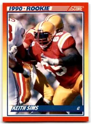 1990 Score Keith Sims Rookie Miami Dolphins #648 - Image 1 of 2