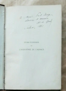 Etudes Statistiques sur l'Industrie de l'Alsace T I & II Charles GRAD 1880 Dédic - Picture 1 of 4