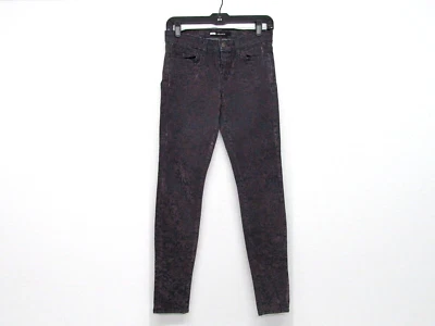 Pantalones de mezclilla para mujer marca J púrpura brocado pierna ajustada talla 26 Foto 1 de 4