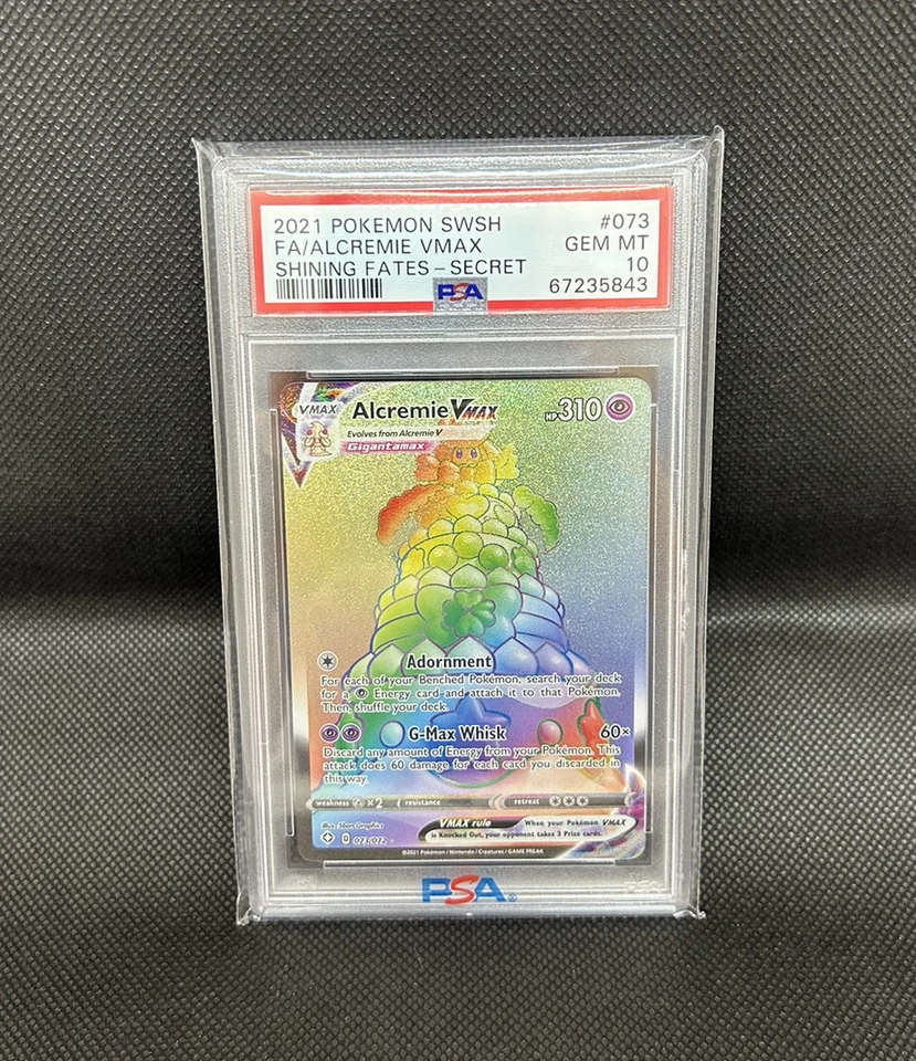 Pokemon Shining Fates Alcremie VMAX Secret Rainbow Rare PSA 10 Full Art 073/072 - Image 1 of 1