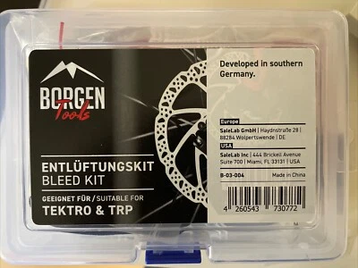 Kit de purga Borgen Tools adecuado para bicicleta Tektro y TRP Foto 1 de 4