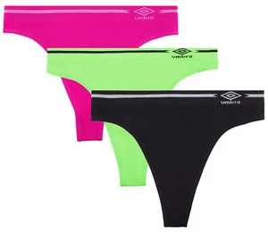 Paquete de 3 bragas de tanga sin costuras Umbro para mujer - Imagen 1 de 11
