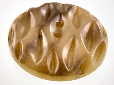 Vintage Molded Two-tone Plastic Garment Button Size 1.3in Design Pattern 941A - Image 1 of 4