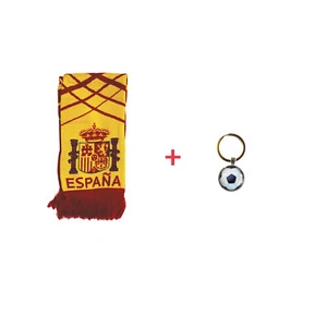 Spain Scarf + key chain ball Flag Any Sports Soccer World cup Andres intestas  - Picture 1 of 3