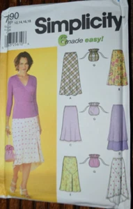Simplicity 7090 Pattern Misses' Skirt 6 made Easy Bag Purse S 12-14-16-18 Uncut - Picture 1 of 1