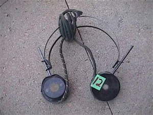 ALNICO MAGNETIC Antique Radio HEADPHONES Vintage Bakelite? Plastic? HEADSET (w12 - Picture 1 of 3