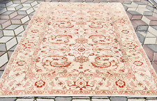 Turkish Rug 78'' x 92'' Vintage Anatolian Hand-knotted Famous Oushak Area Carpet