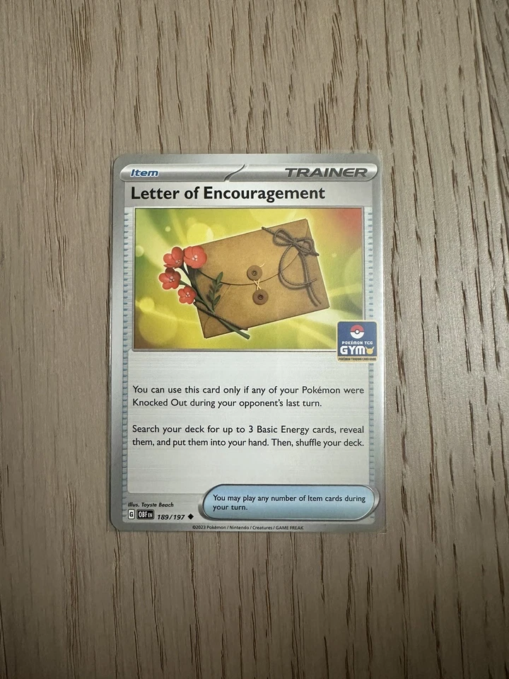 Letter of Encouragement 189/197  Trainer Pokemon Extremely Rare Asian TCH Stamp - Image 1 of 2
