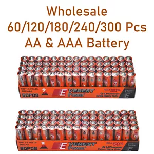 Paquete 60/120/180/240/300 pilas AA & AAA 50% más potencia extra resistente 1,5 V - Imagen 1 de 2