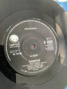 Madonna.   Gambler  .   7” vinyl.  1985. Geffen   records - Foto 1 di 4