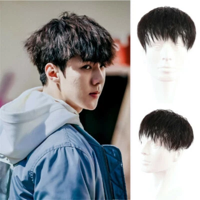 Peluca rizada corta para hombres 100 % Remy cubierta de cabello humano cubierta de pelo pérdida topa de cabello Foto 1 de 4