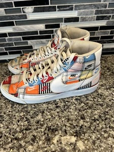Nike Blazer Mid Patchwork Mens Sz 8 Shoes Athletic Retro Sneaker Gym CI9887-100 - Picture 1 of 8