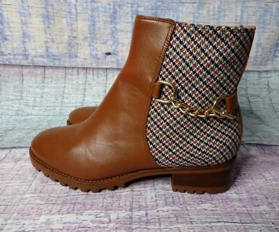Botas de tornozelo femininas Talbots couro corrente tish, marrom tamanho 9M - Imagem 1 de 4