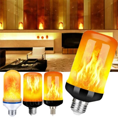 4/8x LED E14 E27 Licht Fackel Feuer Lampe Flammen Effekt Glühbirne Flacker Birne - Bild 1 von 4