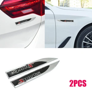 2* Metal SPORT Side Badge Decal Car Door Fender Sport Emblem Sticker Accessories - Picture 1 of 12
