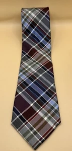 Croft & Barrow Plaid Silk Men's Necktie Tie EUC - Picture 1 of 3