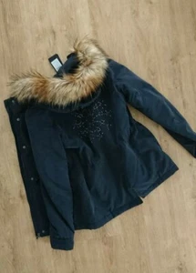 ☀LIU JO Luxus Parka Winterjacke dunkelblau mit Strass UVP 300 € Gr. 36 / S NEU! - Bild 1 von 12