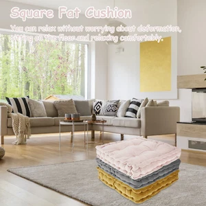 Square Floor Cushion With PP Cotton Filling Floor Pillow Faux Velvet BMU - Picture 1 of 27